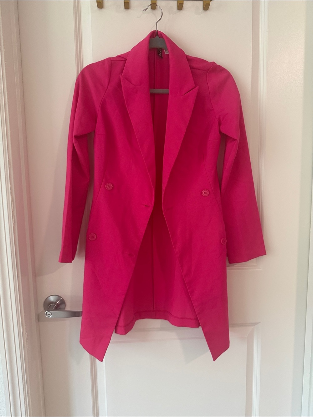 H&M Bright Pink Long Blazer Jacket